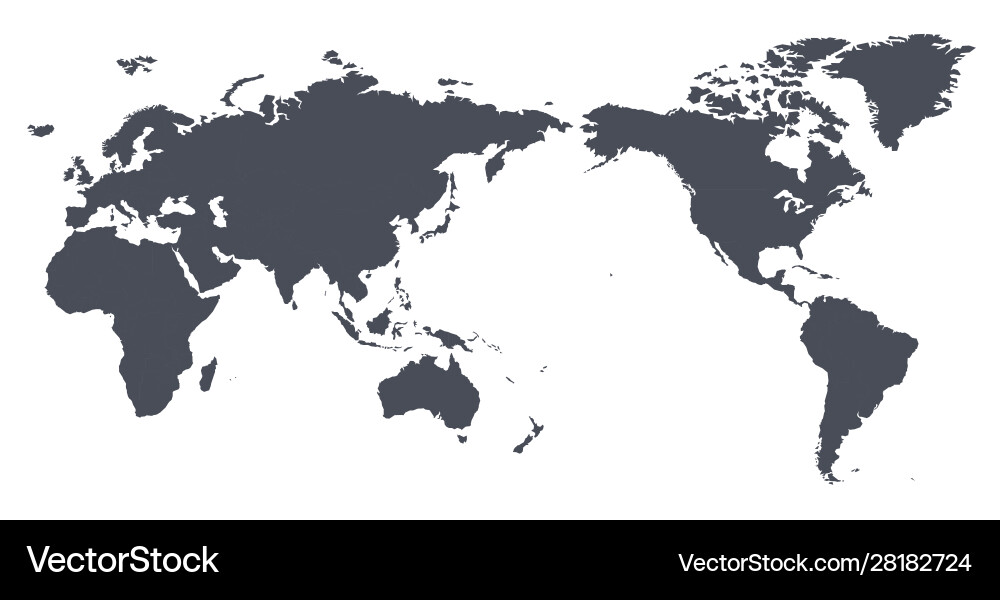 Asia World Map Outline vector image