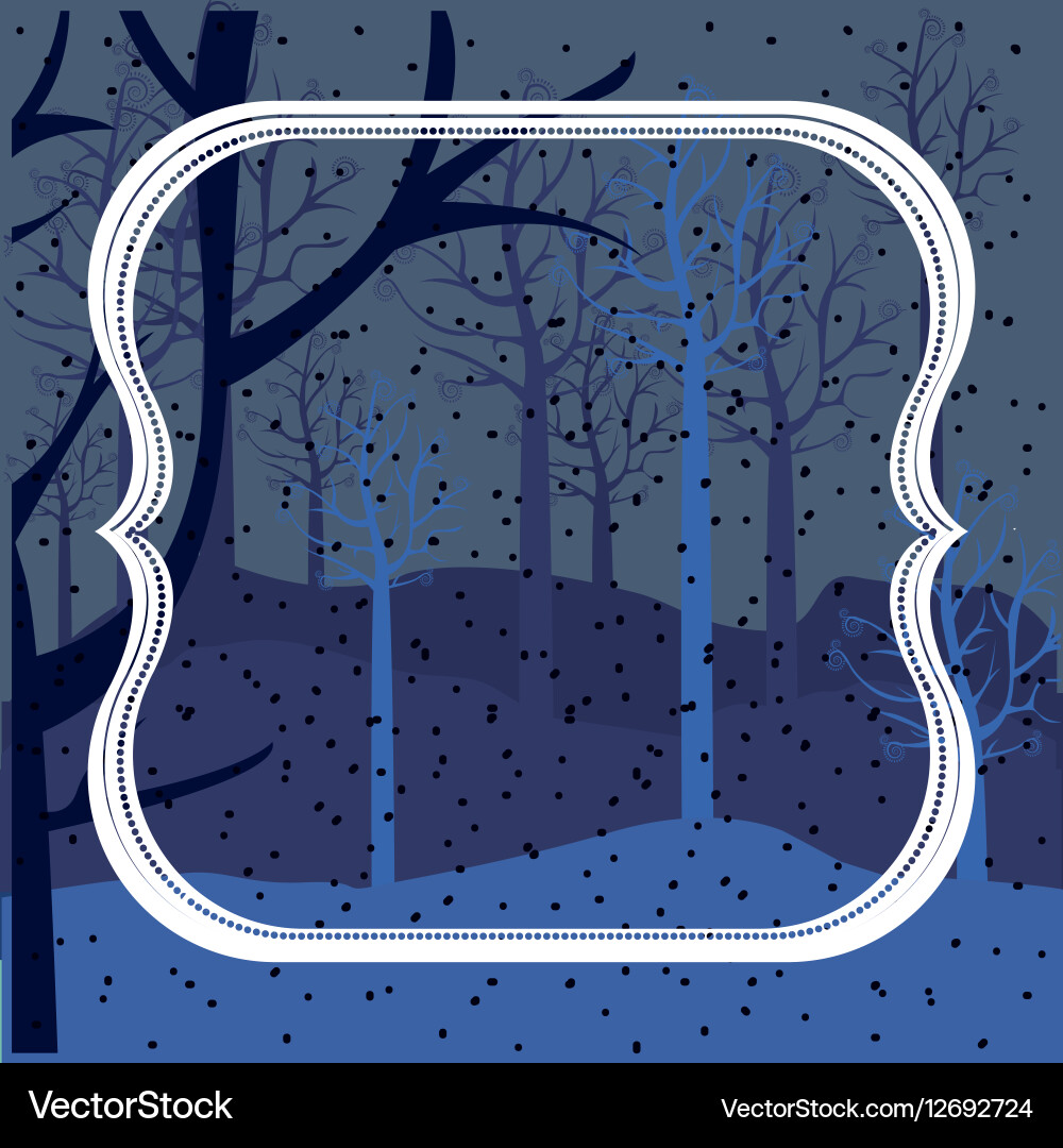 Background of snowfall in forest Vector Image