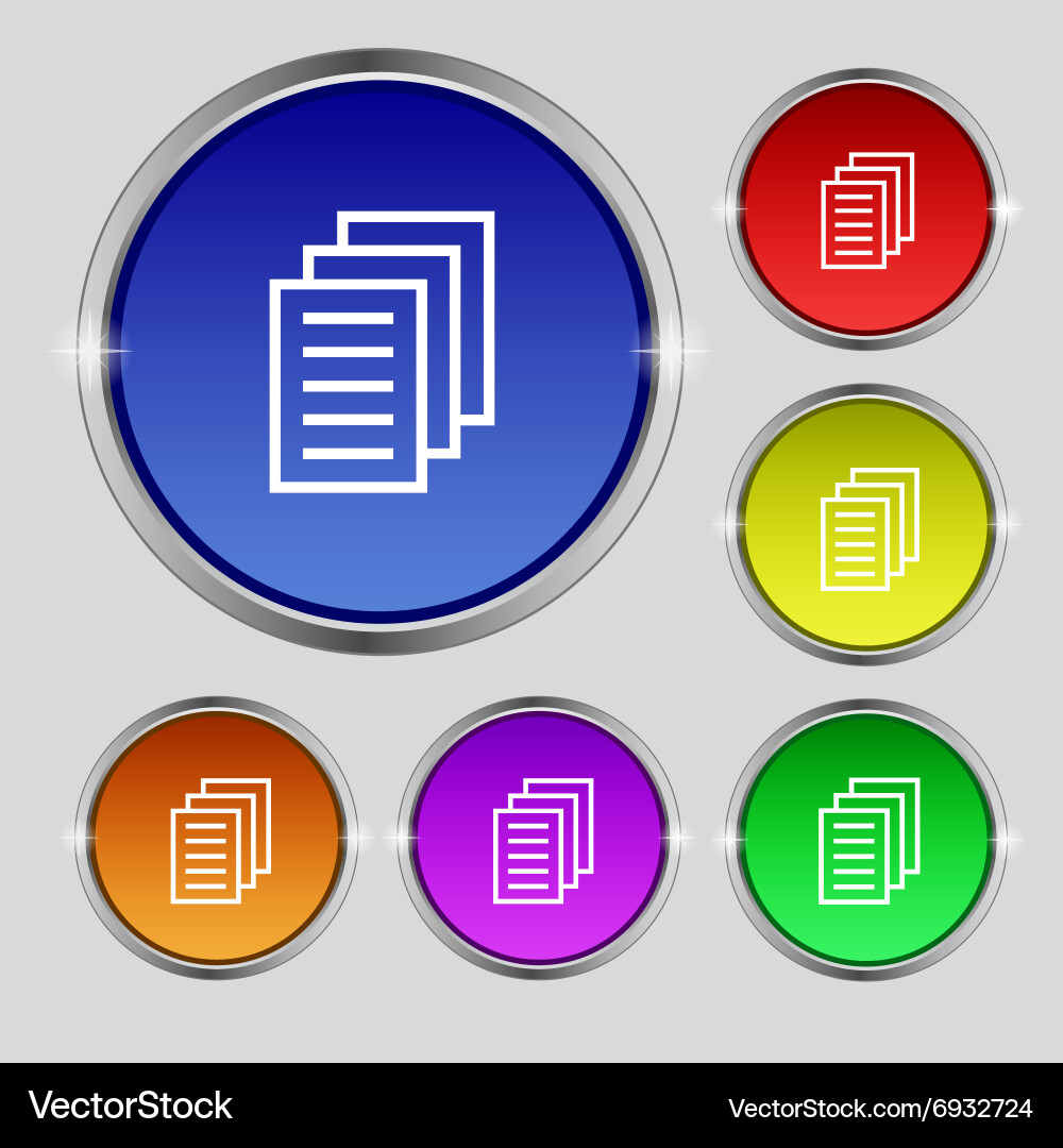 Copy file duplicate document icon sign round Vector Image