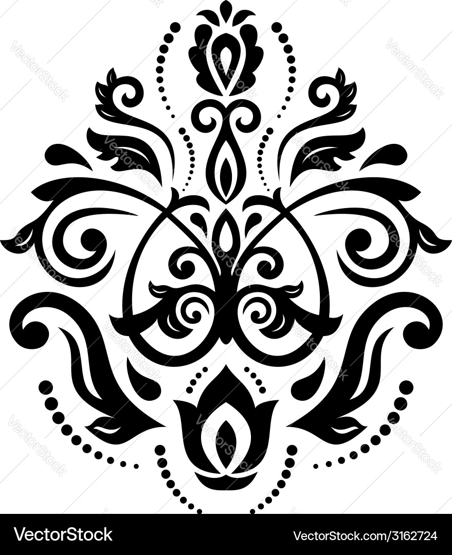 Damask pattern orient background vector image