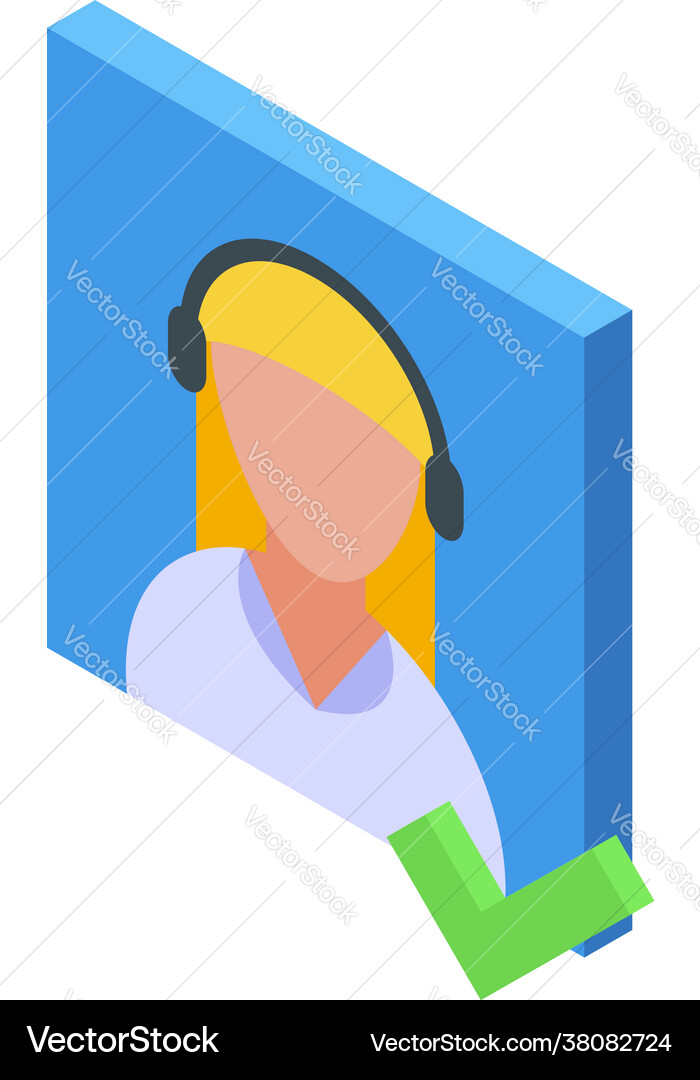 Delete user approved icon isometric style Vector Image
