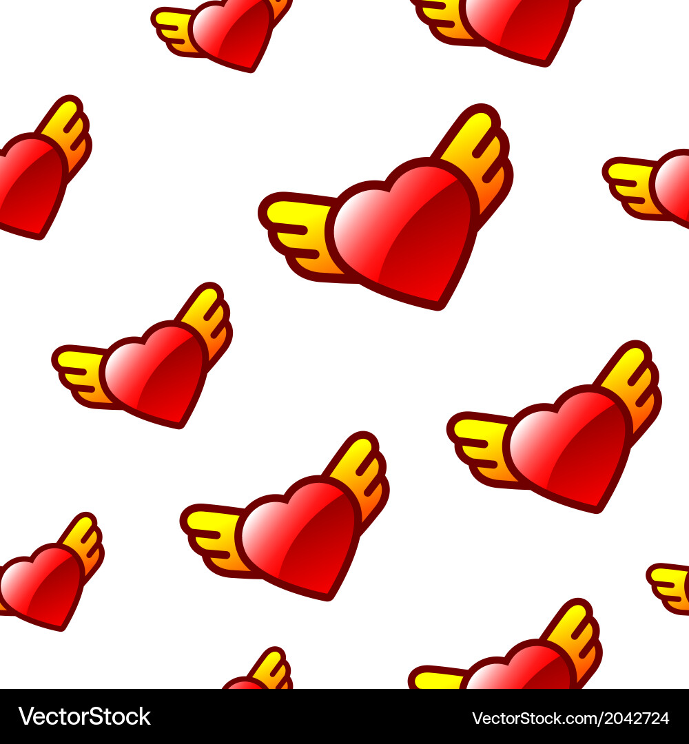 Heart background with wings Vector Image
