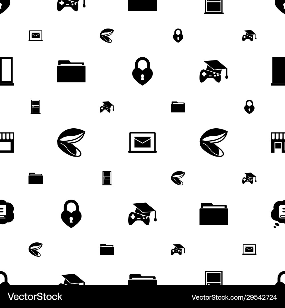 Open icons pattern seamless included editable vector image