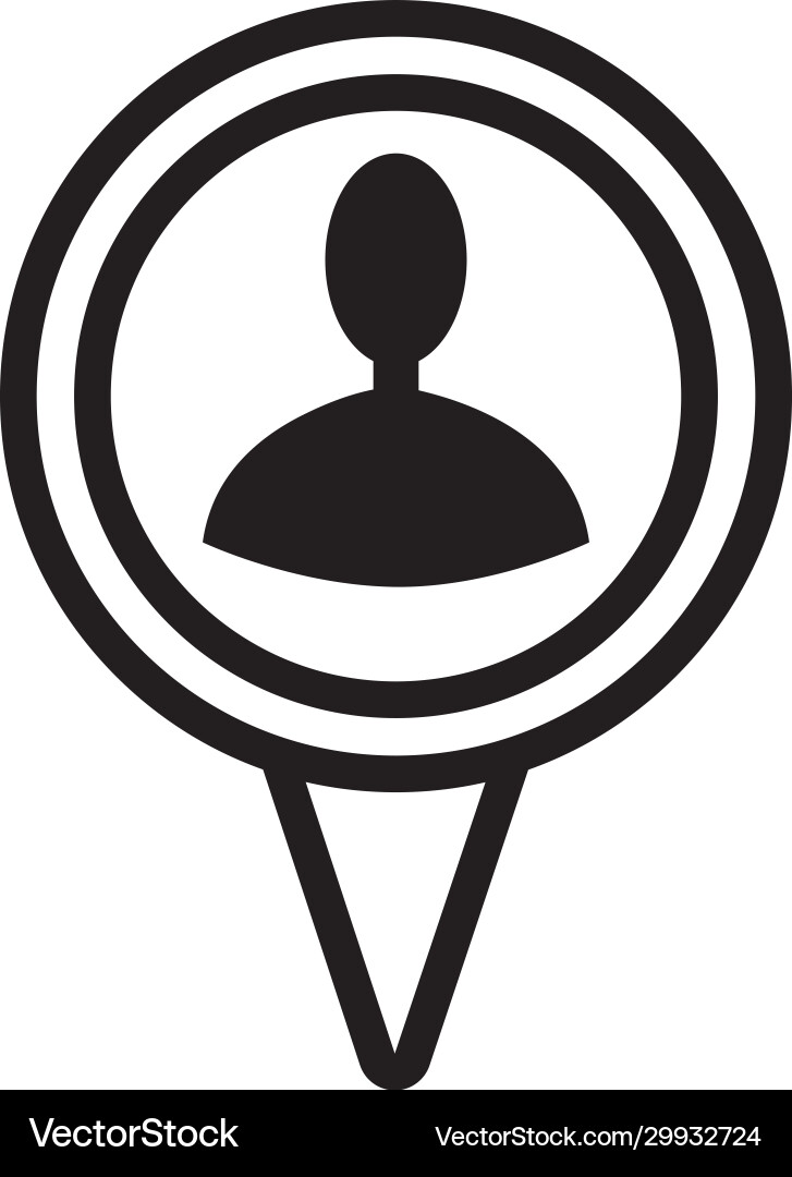 Pin pointer location with user silhouette line Vector Image