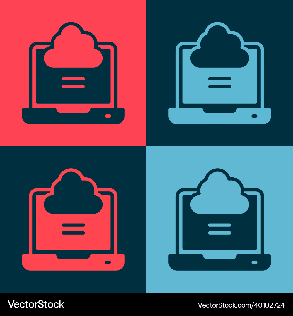 Pop art network cloud connection icon isolated Vector Image