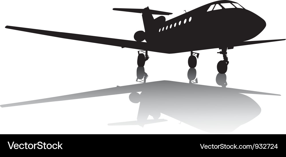 Private Jet Silhouette vector image