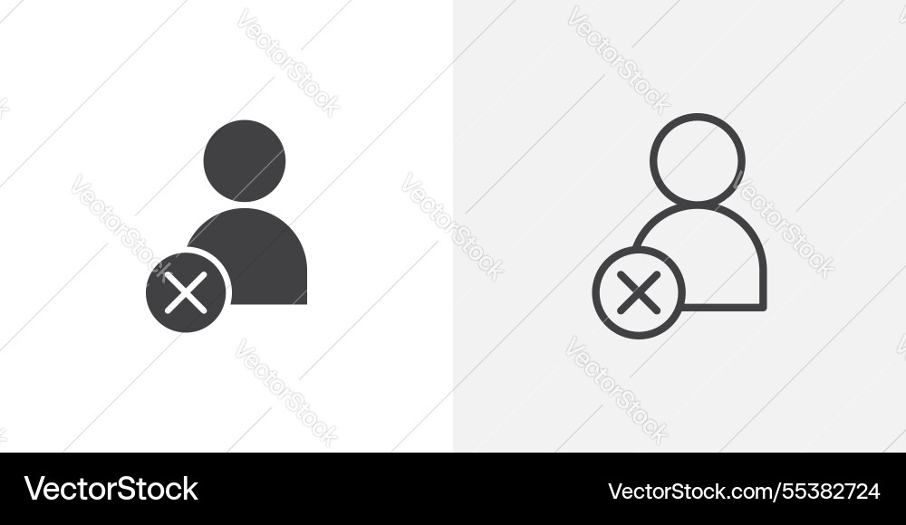 Remove user icons in black fill and liner versions Remove user icons in black fill and liner versions vector image