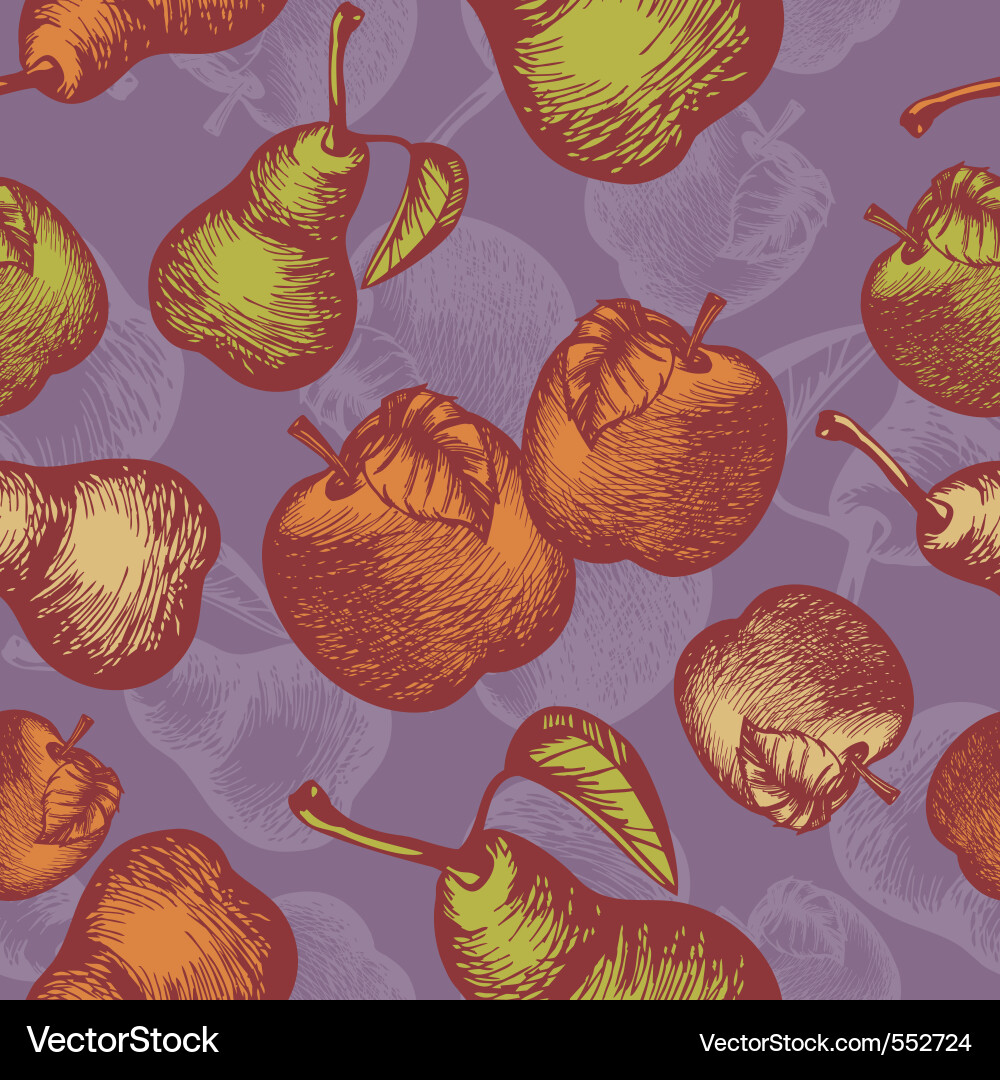 Retro Apple Pattern Vector Image