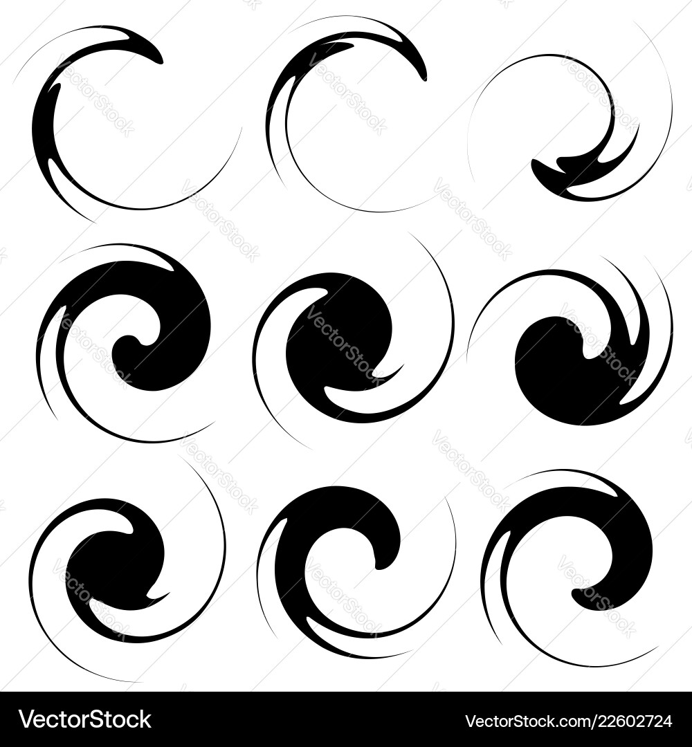 Rotating spiral element abstract swirl vortex Rotating spiral element abstract swirl vortex vector image