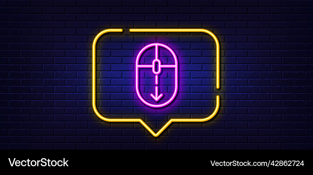 Scroll down mouse line icon scrolling screen sign Scroll down mouse line icon scrolling screen sign vector image