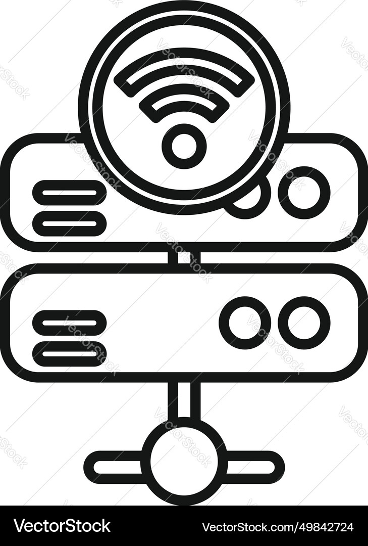 Server data wifi cloud icon outline Vector Image