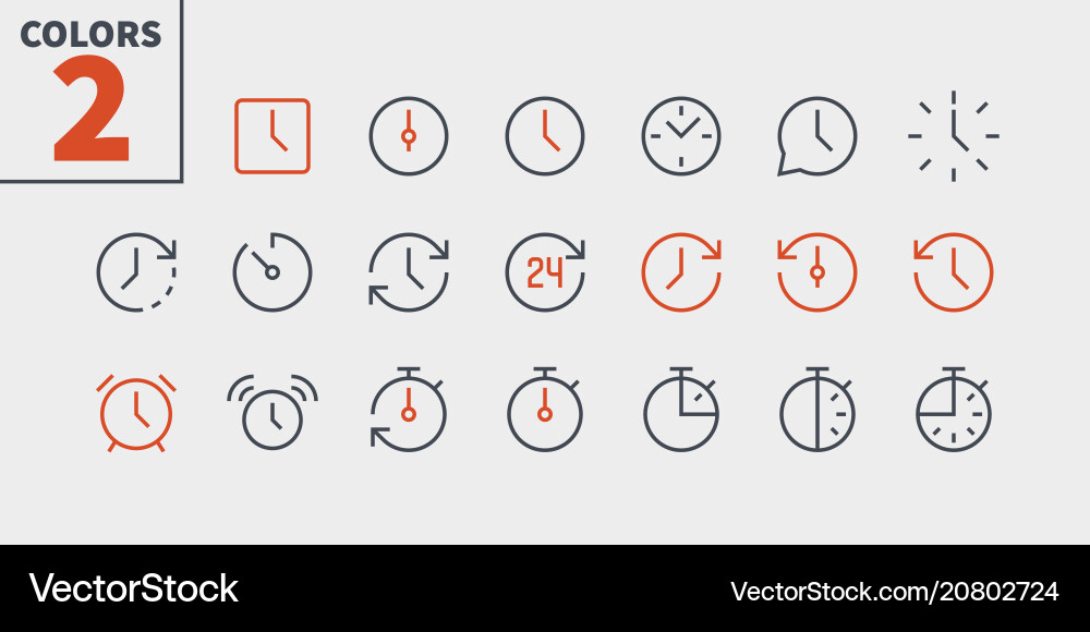 Time ui pixel perfect well-crafted thin Time ui pixel perfect well-crafted thin vector image