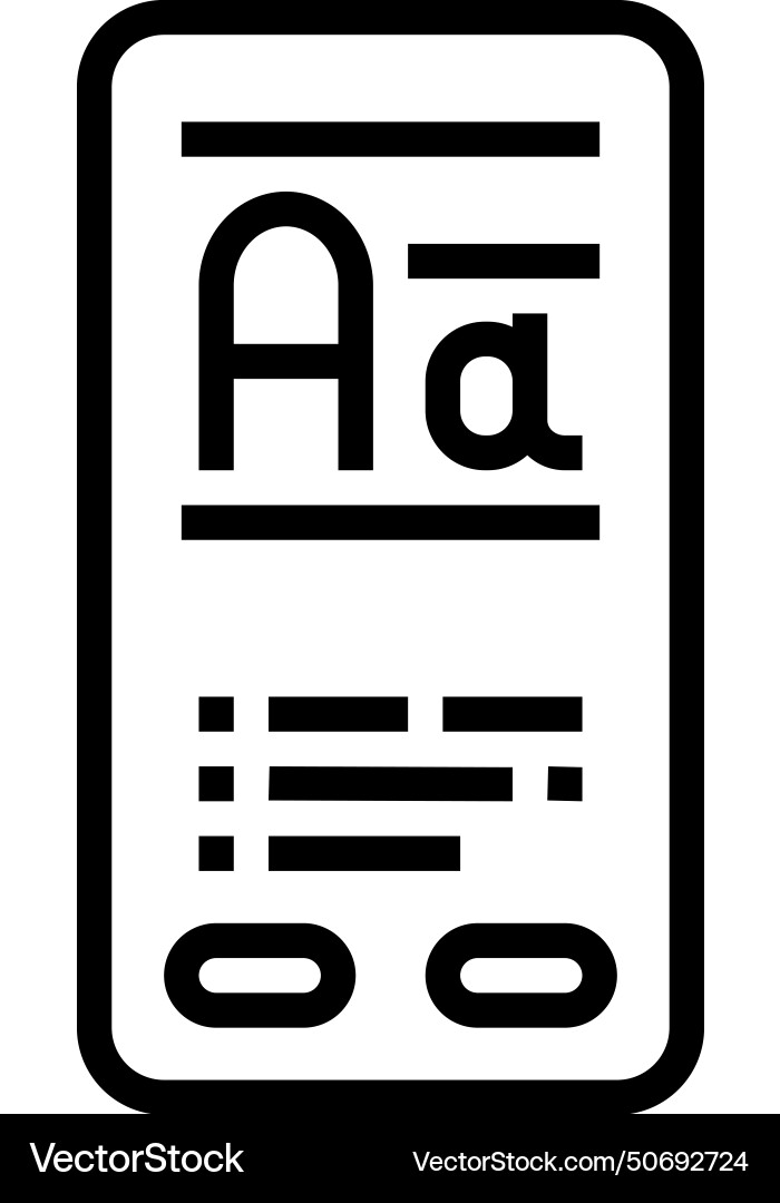Typography ux ui design line icon Vector Image