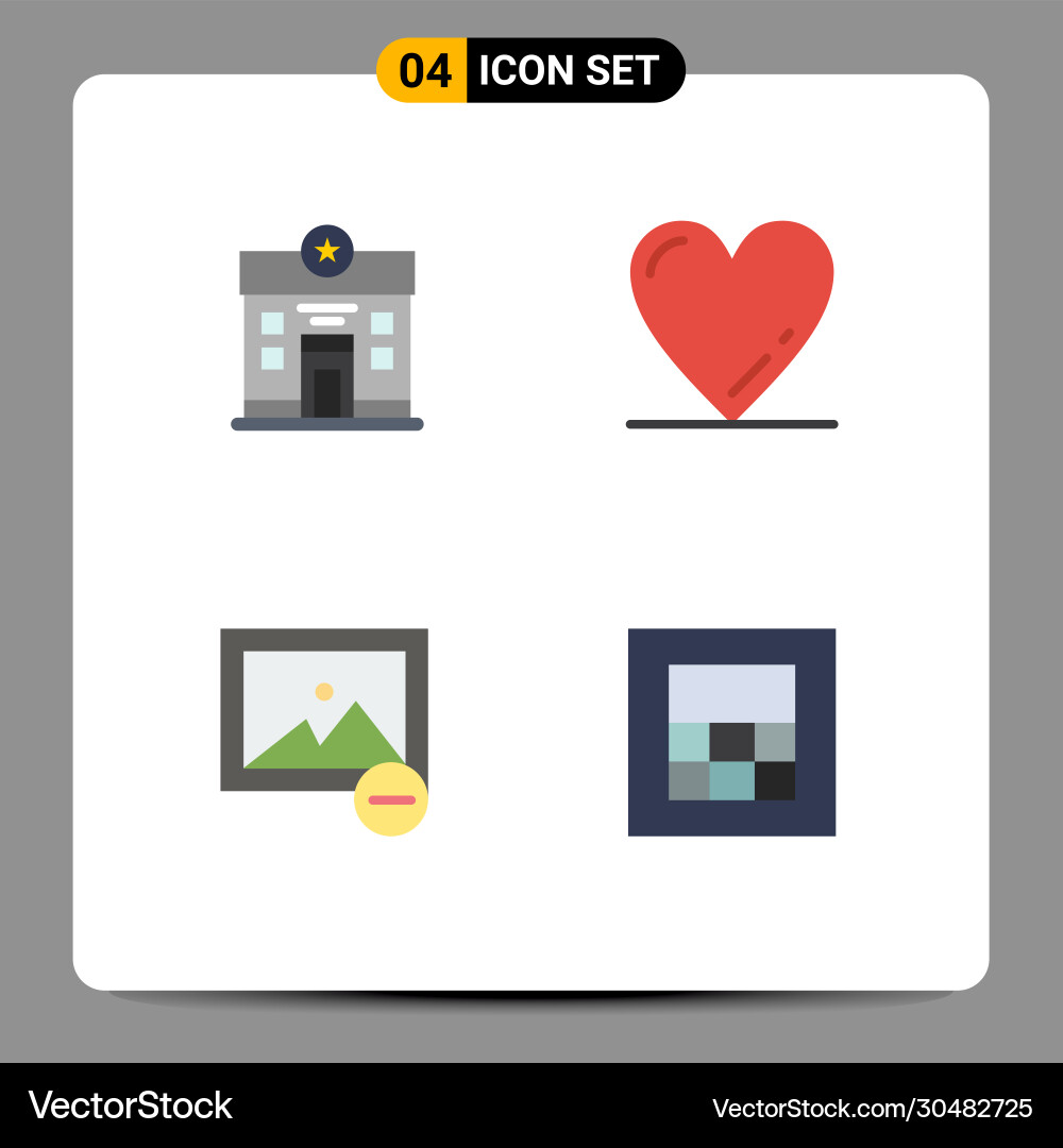 4 universal flat icons set for web and mobile Vector Image