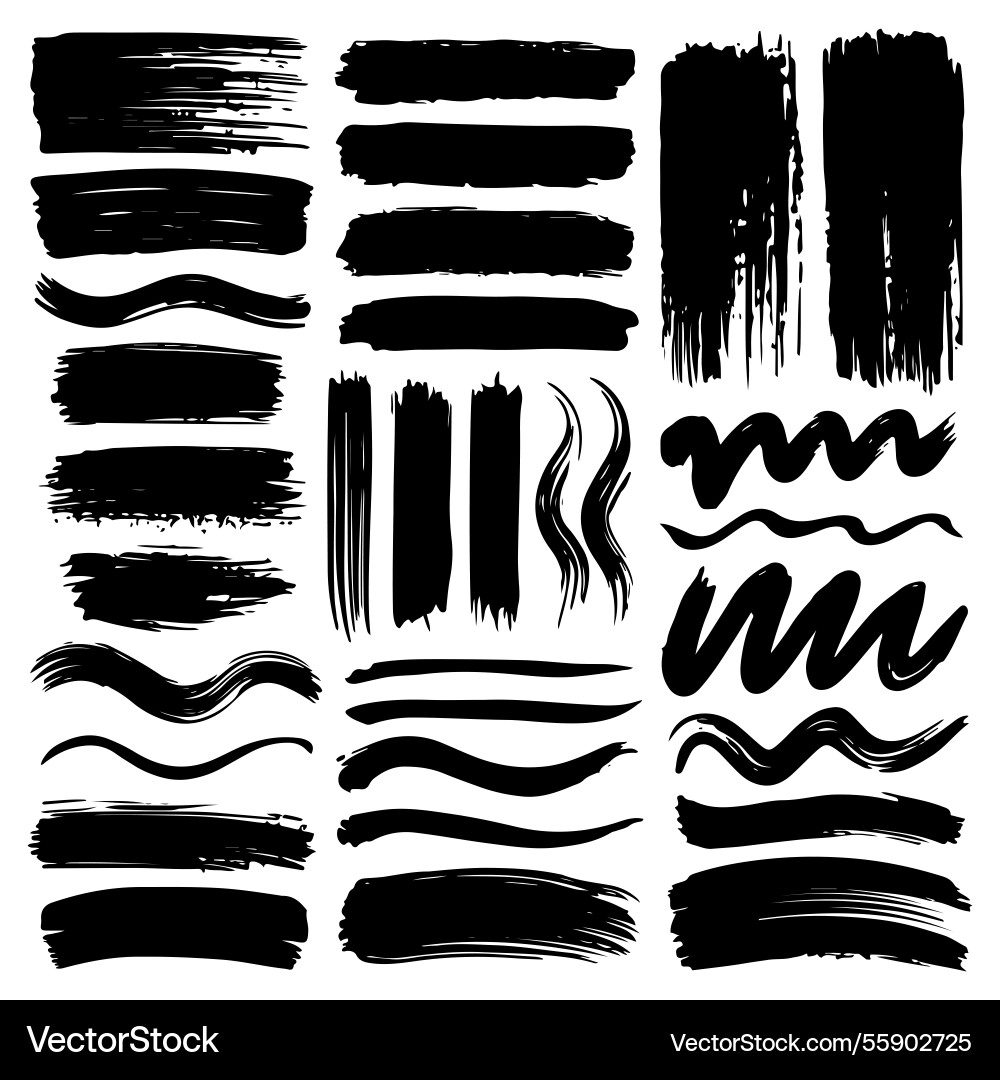 A collection of abstract ink lines waves A collection of abstract ink lines waves Vector Image