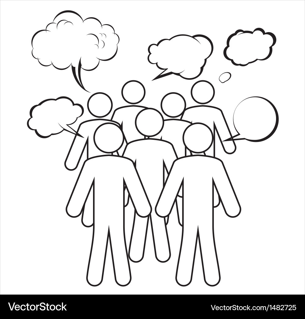 A group of characters is having discussion vector image