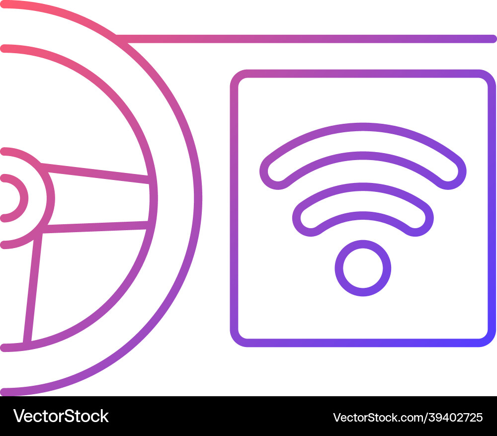 Built in wifi hotspot gradient linear icon Built in wifi hotspot gradient linear icon vector image