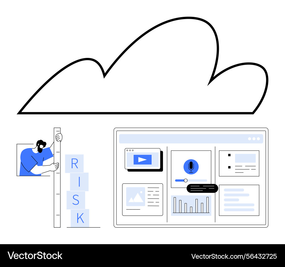 Cloud-based data dashboard with risk assessment Cloud-based data dashboard with risk assessment vector image