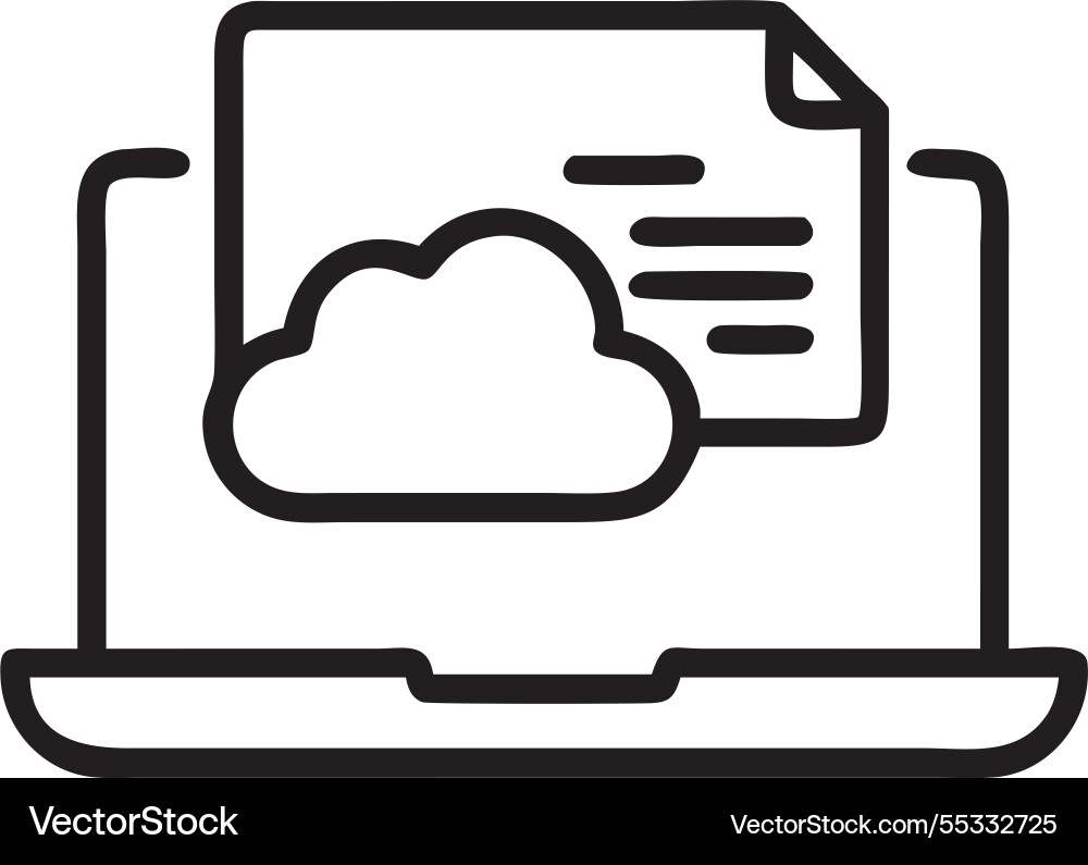 Computer laptop and dashboard for data document vector image