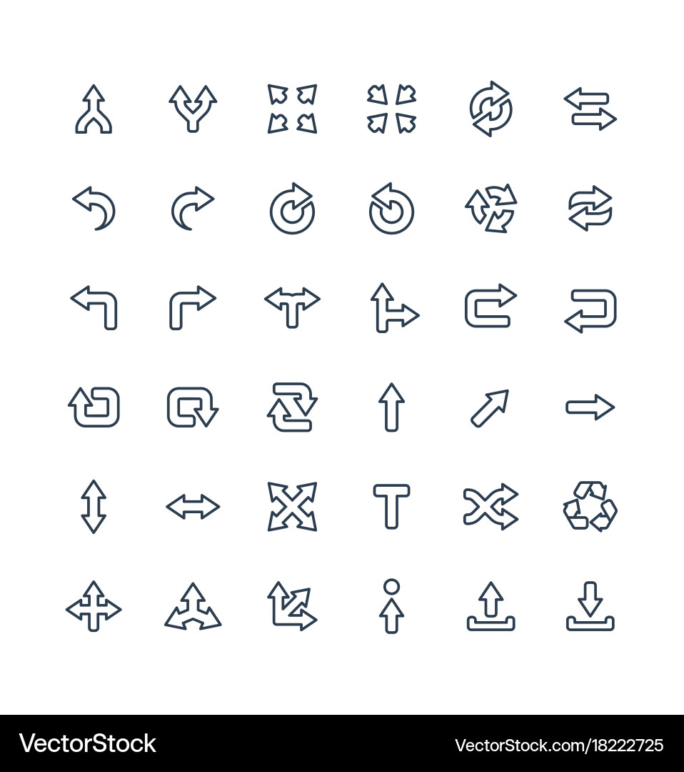 Directional Arrow Icons Set vector image