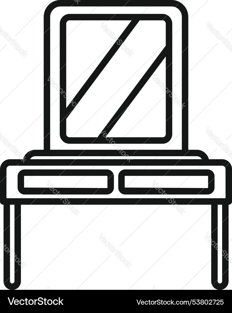 Dressing table with mirror for makeup routine icon Dressing table with mirror for makeup routine icon vector image