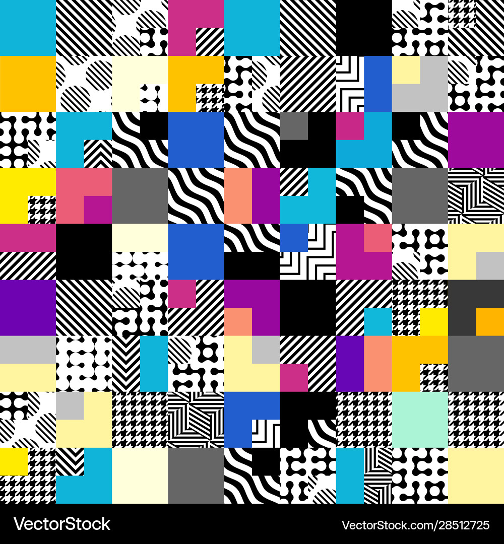Geometric abstract symmetric pattern in pixel art vector image