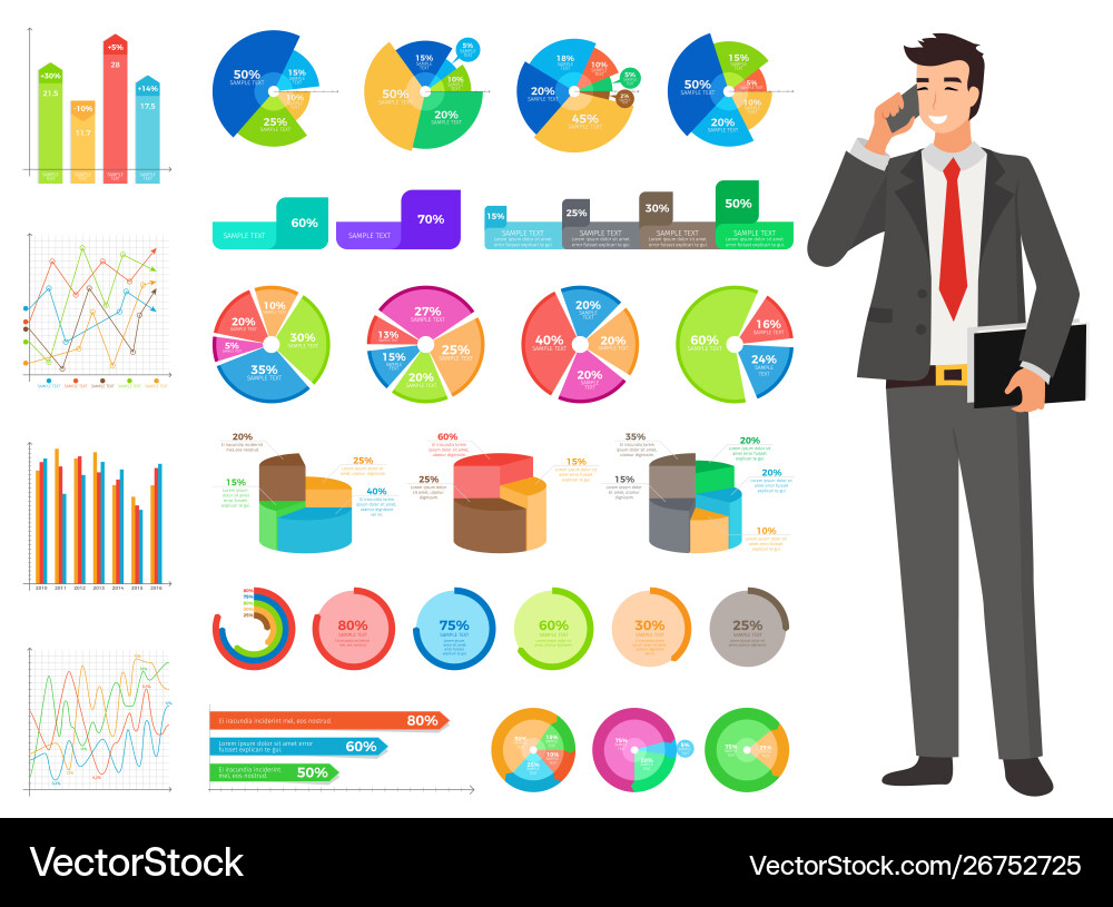 Graph report counting finance worker Graph report counting finance worker vector image