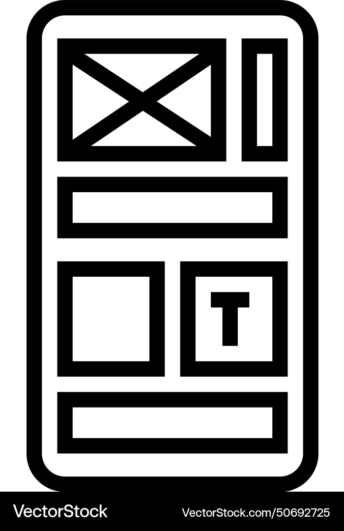 Grid system ux ui design line icon Grid system ux ui design line icon vector image