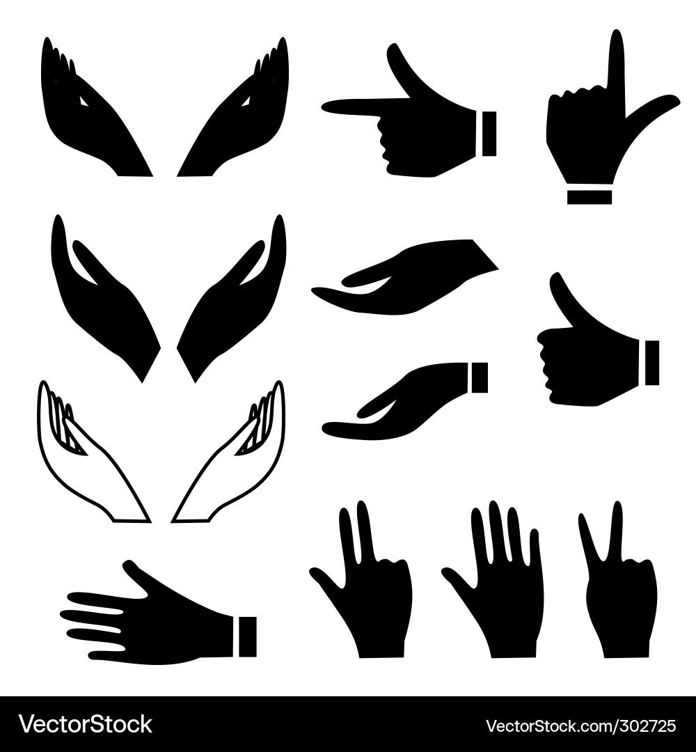 Hand Gestures Icons vector image