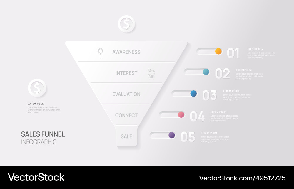 Infografische Verkaufstrichterdiagrammvorlage Infografische Verkaufstrichterdiagrammvorlage vektorbild