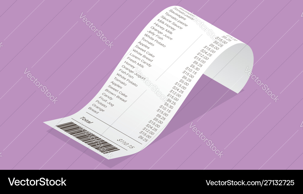 Isometrische Belegpapier-Zahlungsrechnung Isometrische Belegpapier-Zahlungsrechnung vektorbild