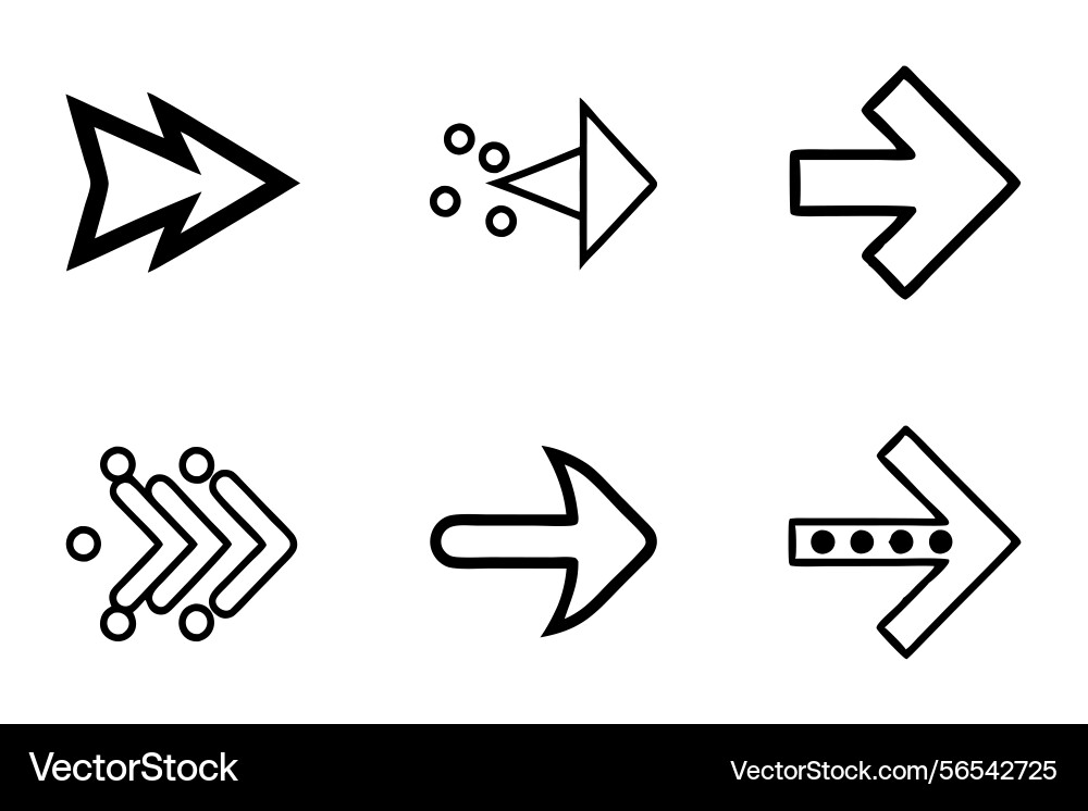 Left and right arrows with unique patterns Left and right arrows with unique patterns vector image