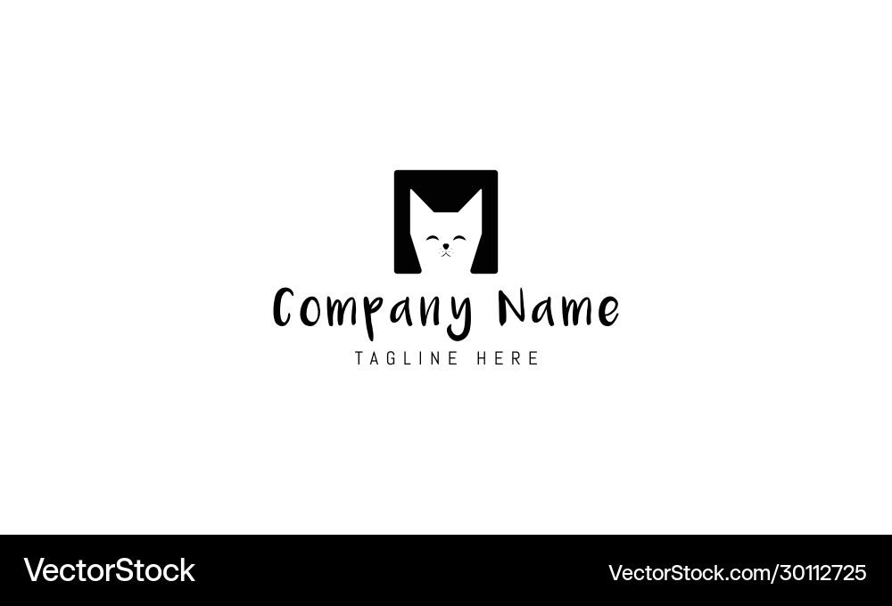 Logo auf dem ein abstraktes Bild eine Katze Logo auf dem ein abstraktes Bild eine Katze vektorbild