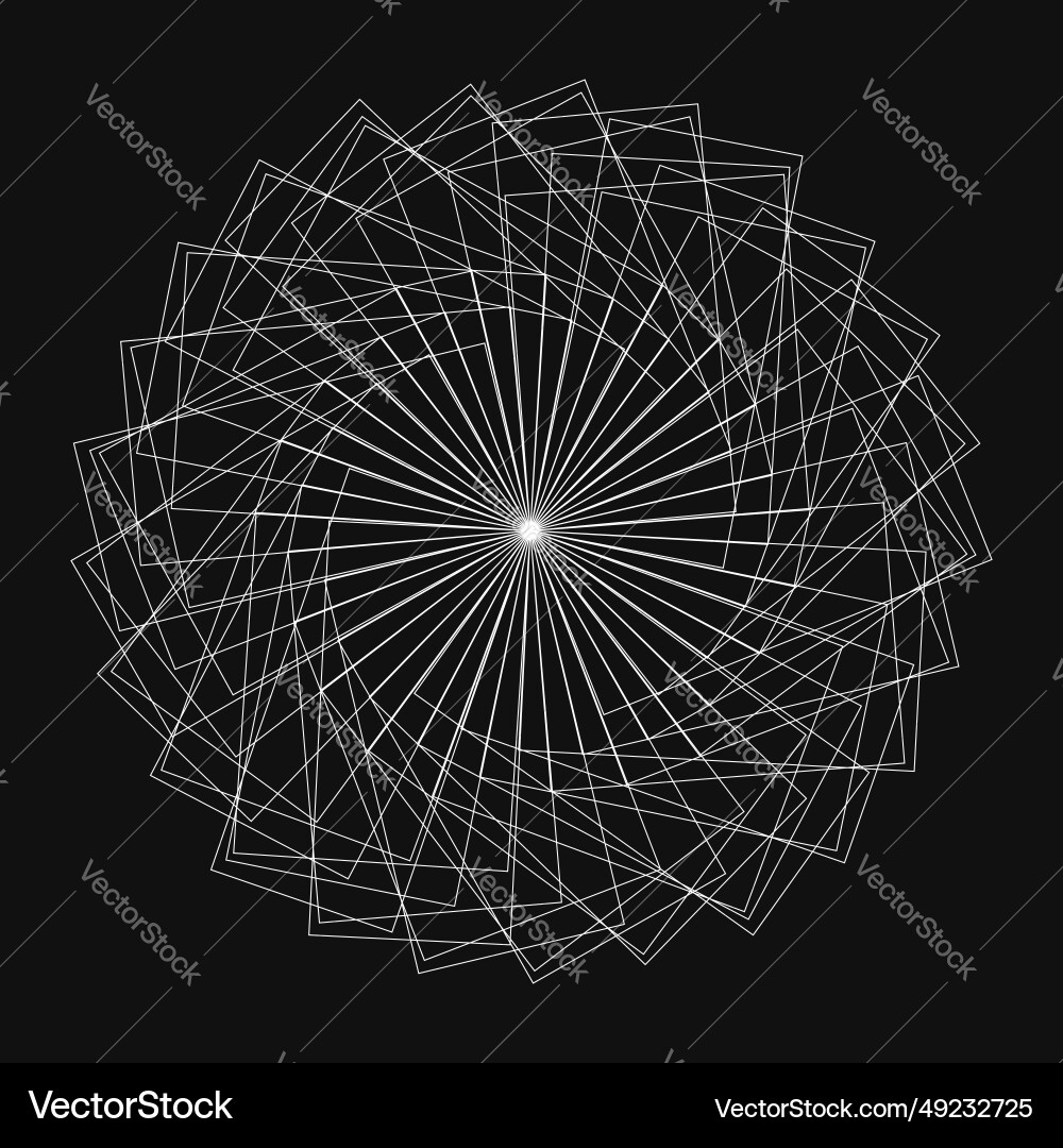Many rectangle strokes that makes round twisted Many rectangle strokes that makes round twisted vector image
