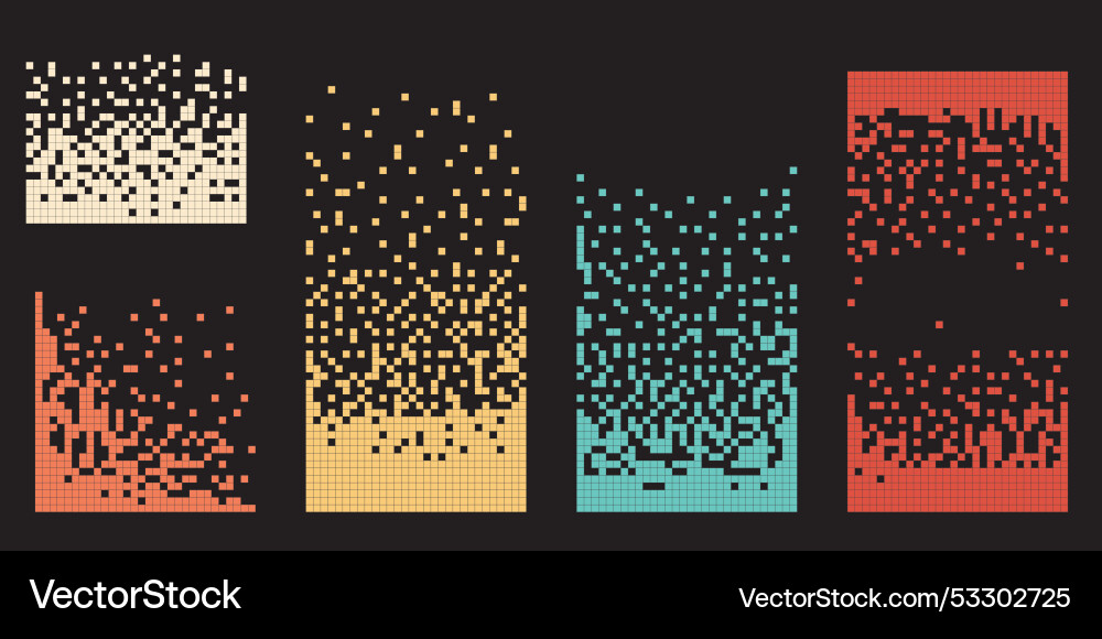 Pixel disintegration background decay effect Pixel disintegration background decay effect vector image