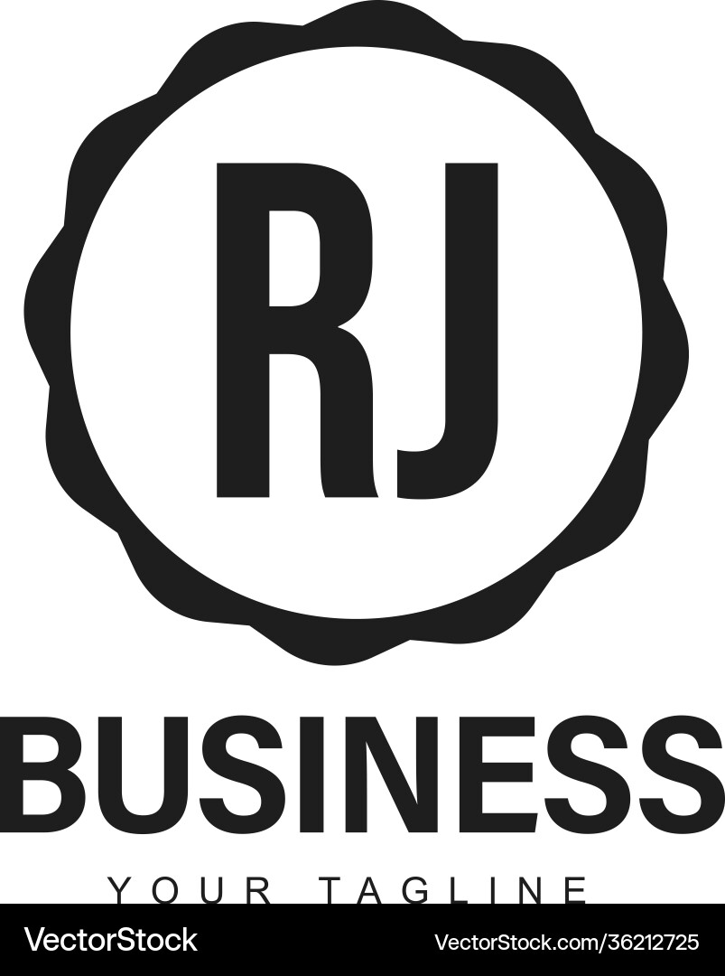 Rj initial a logo design with abstract style Rj initial a logo design with abstract style vector image