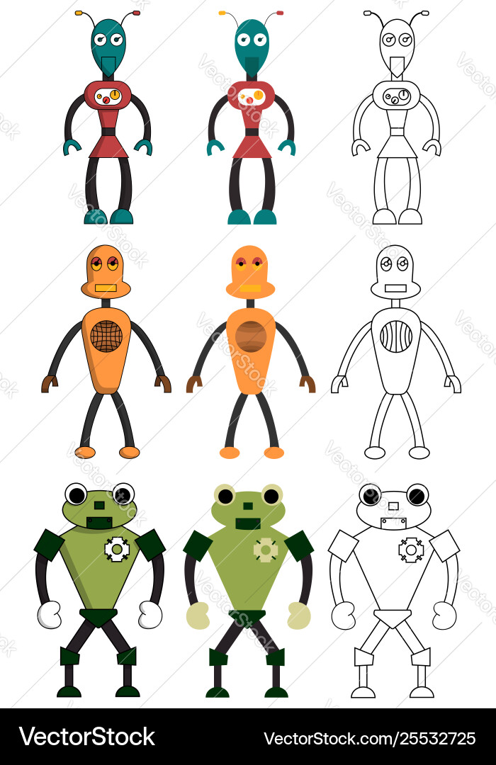 Roboter in verschiedenen Stil isolierte Lager Roboter in verschiedenen Stil isolierte Lager vektorbild