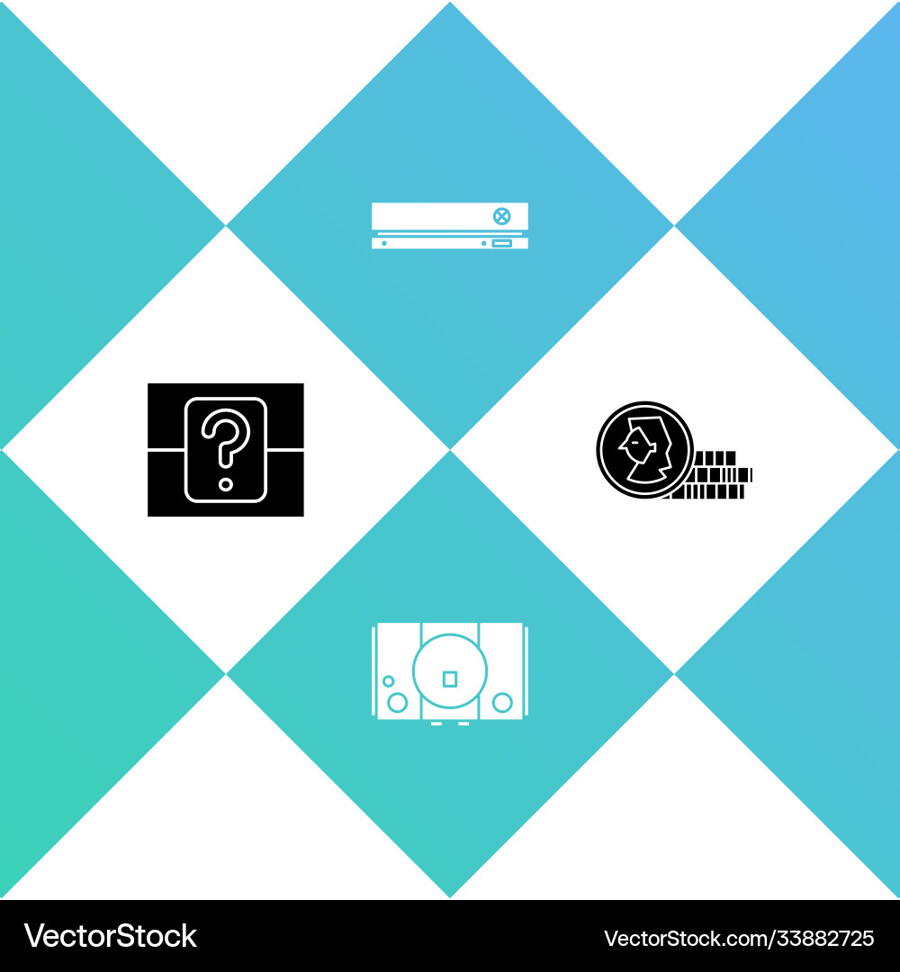 Set mystery or random box video game console Set mystery or random box video game console vector image
