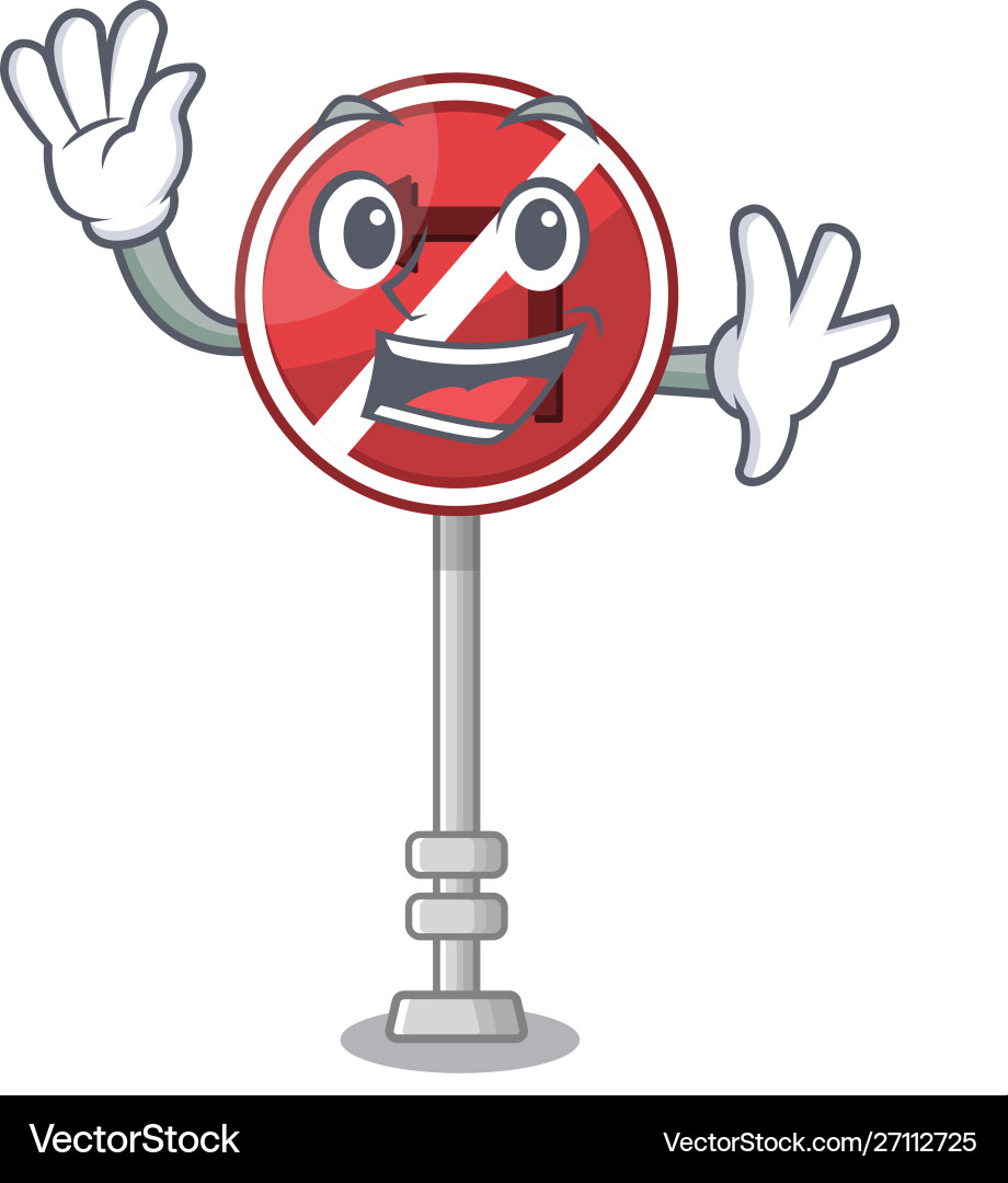 Waving no left turn isolated with character vector image