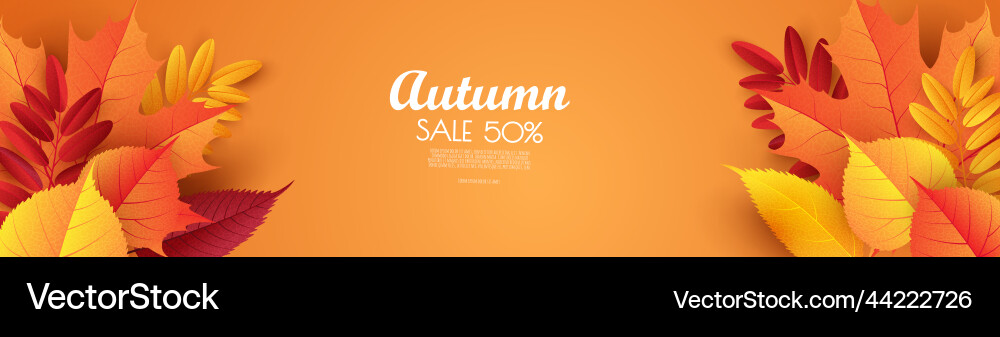 Autumn season background for sale promotion banner Autumn season background for sale promotion banner vector image