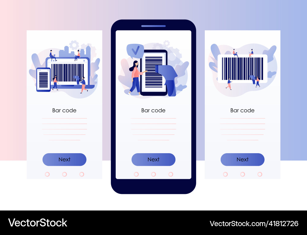 Bar code in smartphone and laptop app handheld Bar code in smartphone and laptop app handheld vector image