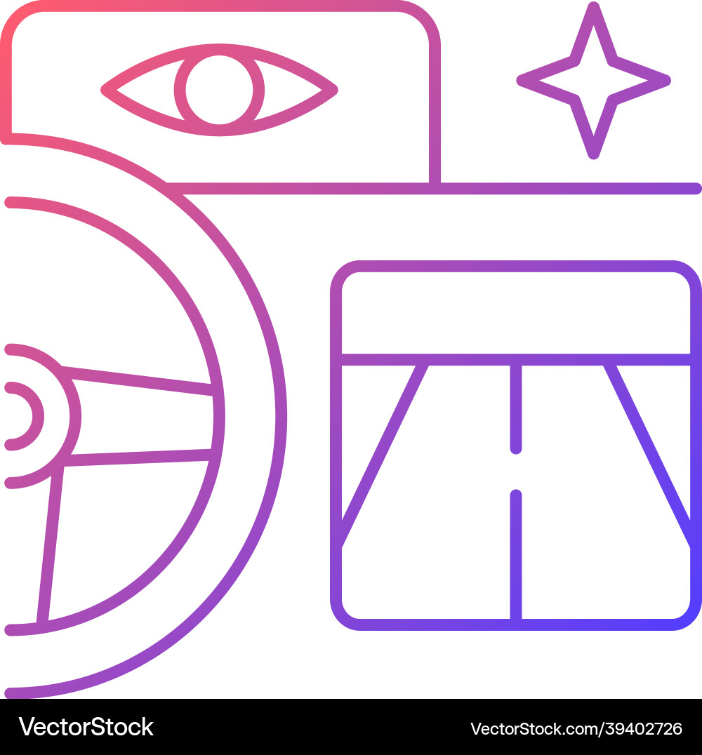 Built in night vision gradient linear icon Built in night vision gradient linear icon vector image