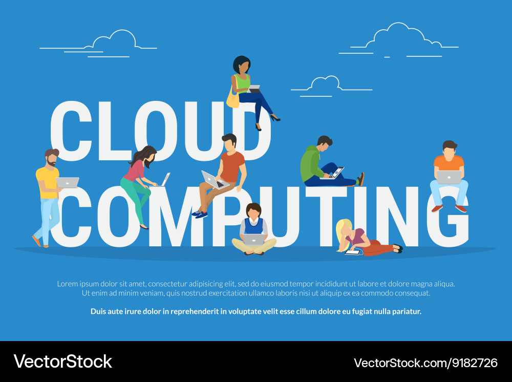 Cloud computing concept vector image