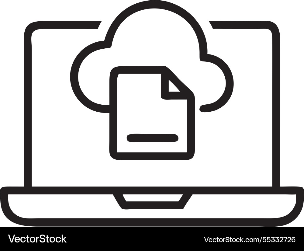 Computer laptop and dashboard for data document vector image