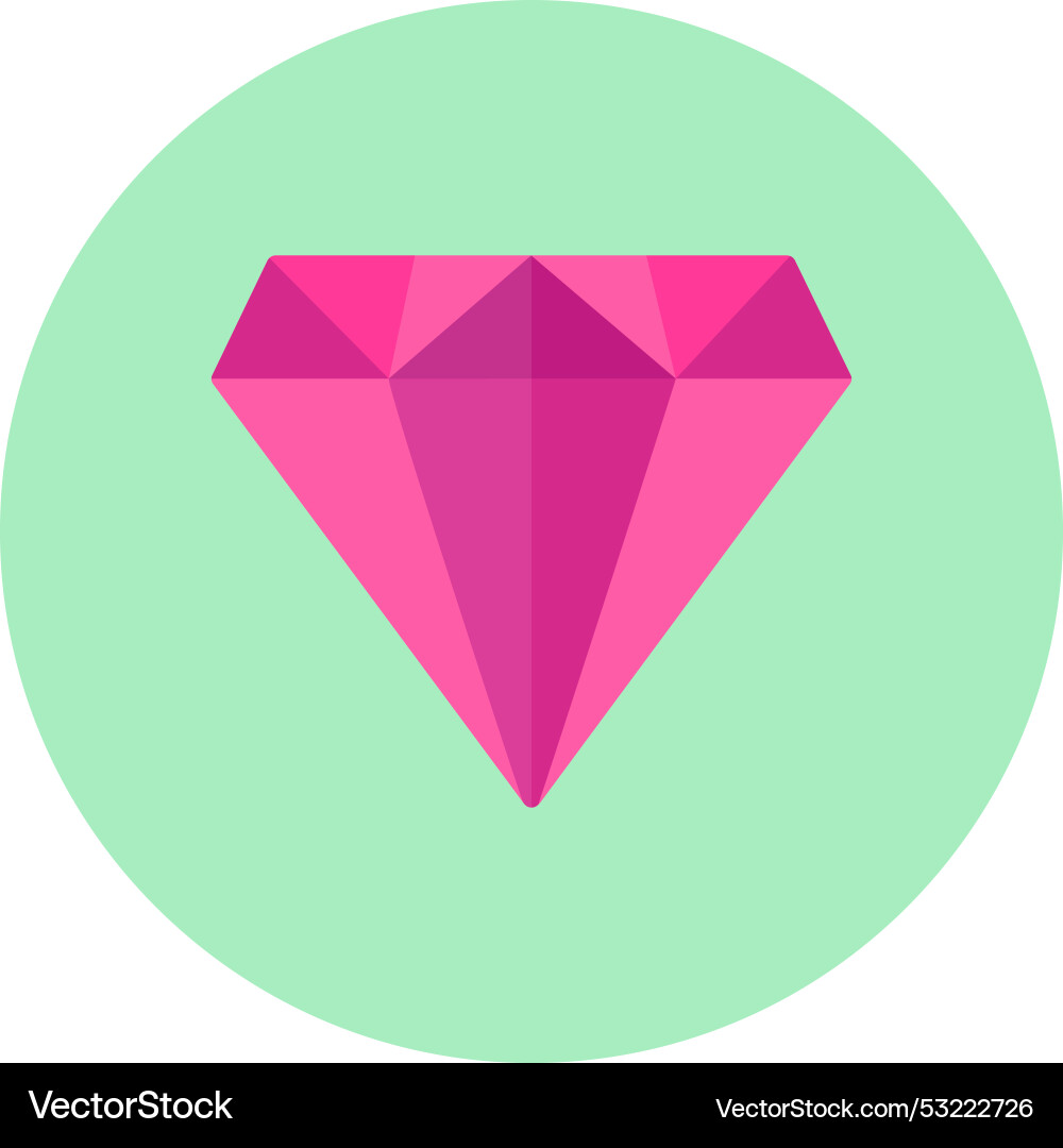 Daimond flat circle icon Vector Image