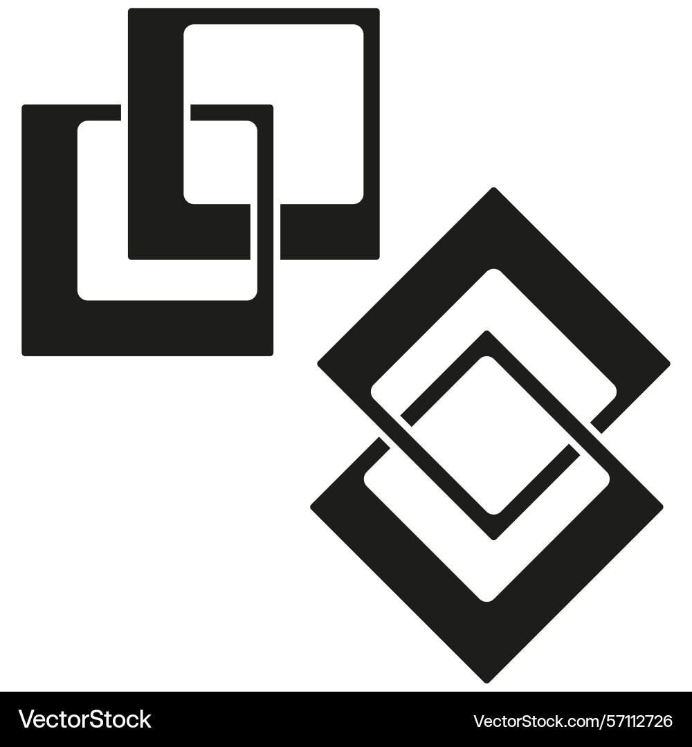 Geometric square icon intersected frame shape Geometric square icon intersected frame shape vector image