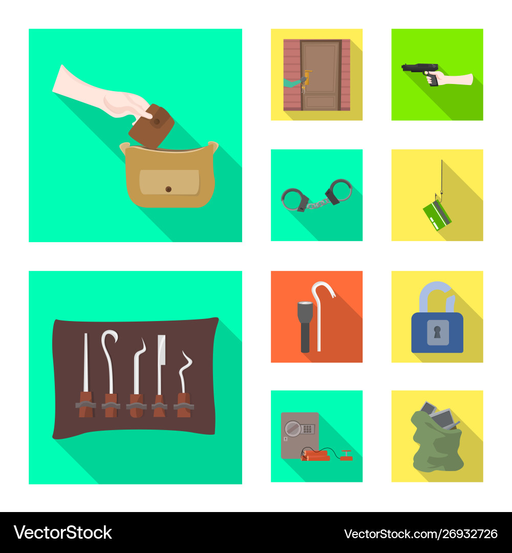 Isolated object crime and steal icon set Vector Image