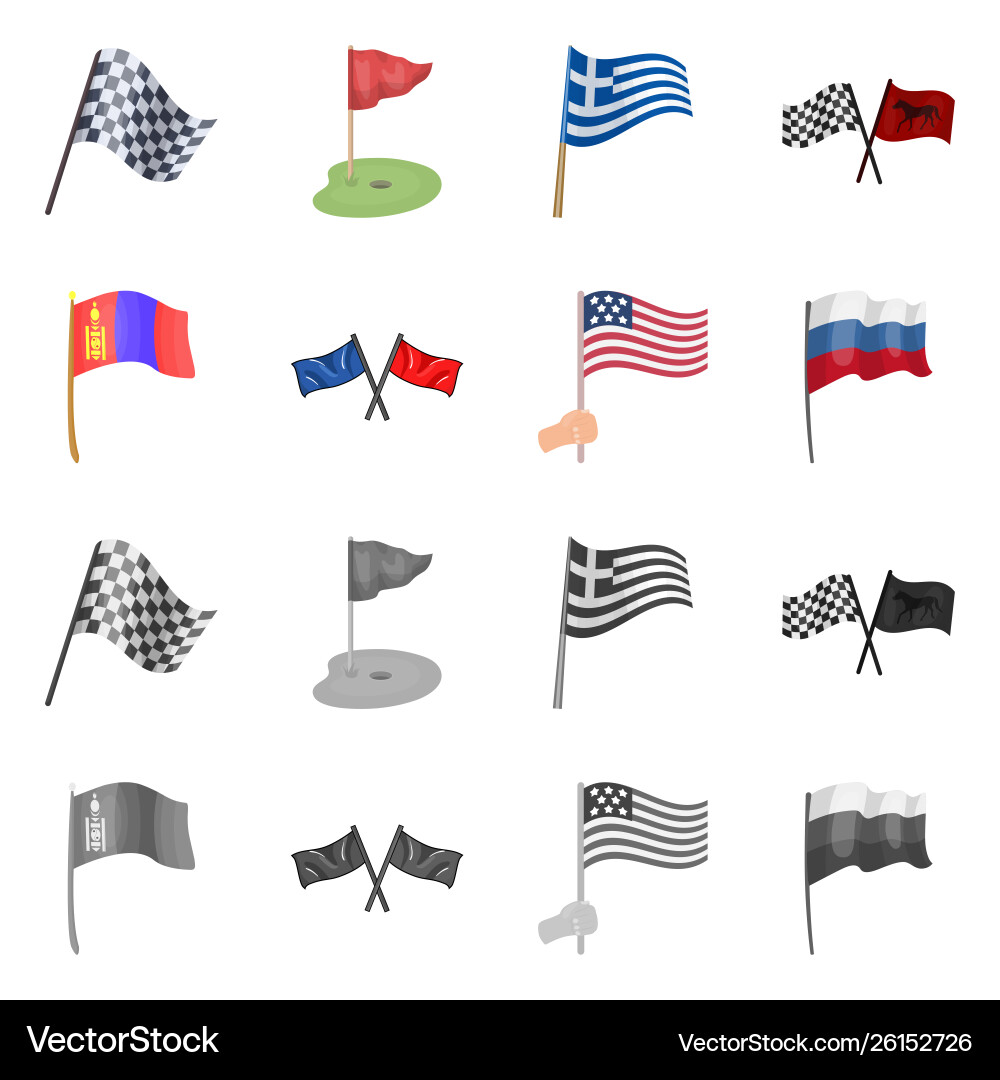 Isolated object world and flag symbol set Vector Image