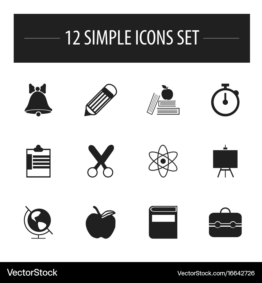 Knowledge Icons Set - 12 Editable Symbols Vector Image
