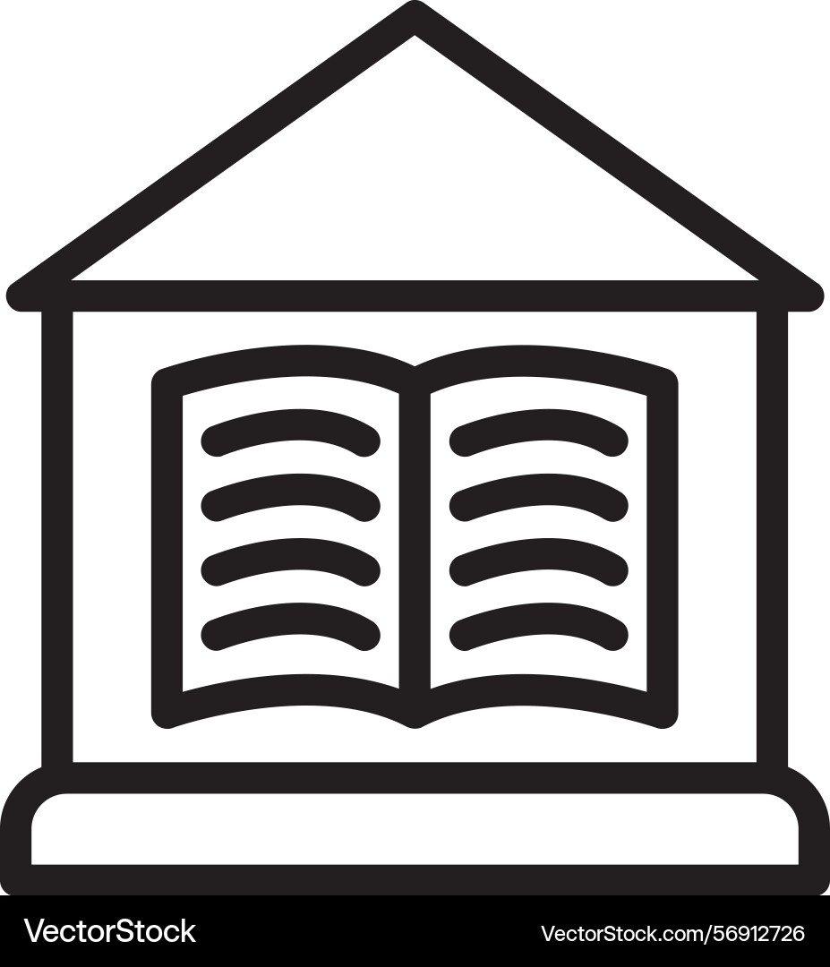Library linear style icon design Vector Image